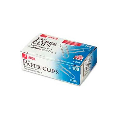 Acco® Quality Gem Clips, No. 1 Size, Silver, 1000/Pack