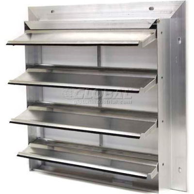 Aluminum Wall Exhaust Shutter, Rear Flange 30" - EAS-MF 30