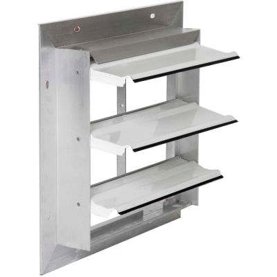 Aluminum Wall Exhaust Shutter with White Blades Rear Flange 20" - EAS-STD 20