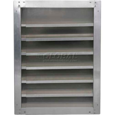 High Galvanized Fixed-Height Adjustable Width Louver 42" - GAFL 42-2442