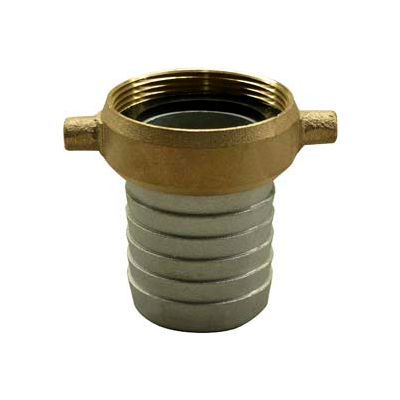 1-1/2" Aluminum Female Short Shank Coupling w/ Brass Nut