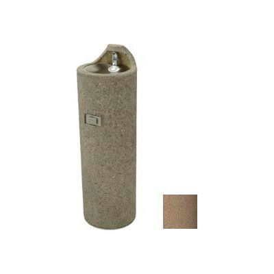 Murdock® Pedestal Drinking Fountain, Brass Bubbler, Brown Concrete