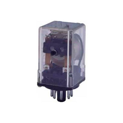 Advance Controls 105884, Relay, 97 Series, H Duty, DPDT, Blade Terminal, Octal, Push Test, 24 VDC