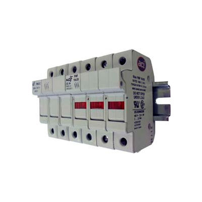 Advance Controls 152408 DIN Rail Fuse Holder (Midget), 3 Pole, Midget Fuse, No Indicator Light