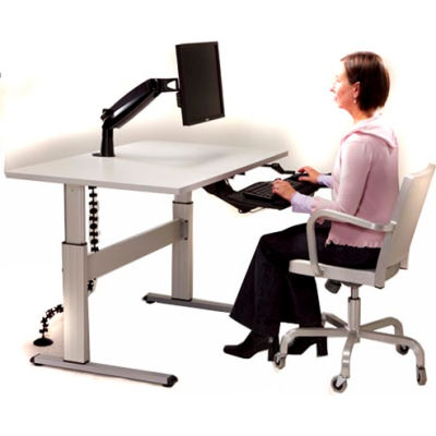 Equity™ Height Adjustable Computer Workstation - Gray