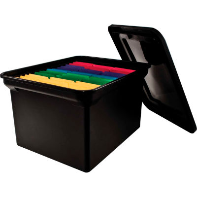 Advantus® Plastic Letter & Legal File Tote 34052 - 18"L x 14"W x 10-3/4"H, Black