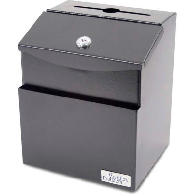 Vertiflex Steel Suggestion Box, Black - Pkg Qty 8