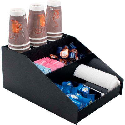Vertiflex VFCC-1200 - Horizontal Condiment Organizer, 9 Compartments, Black