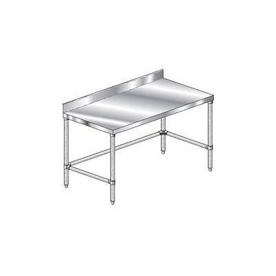 Aero Manufacturing 1TGBX-24132 14 Ga. Workbench Stainless Steel 10" Backsplash & Galv. Legs 132 x 24