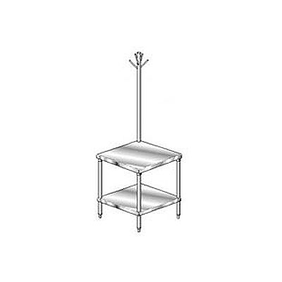 Aero Manufacturing 2MGRU-2424 18 Ga Mixer Stand 304 Stainless Steel - Rack & Galv Legs/Shelf 24x24