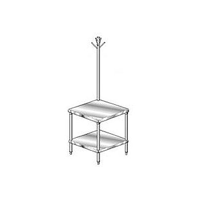 Aero Manufacturing 2MGRU-3024 14 Ga Mixer Stand 304 Stainless Steel - Rack & Galv Leg/Shelf 24x30
