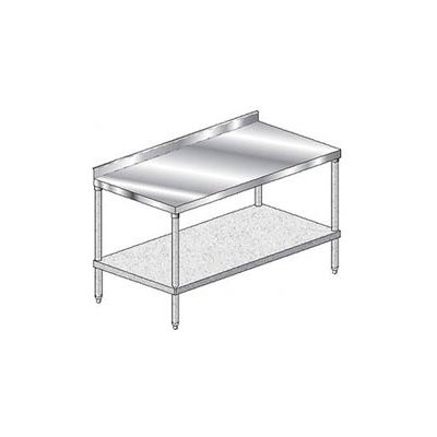 Aero Manufacturing 2TGS-30108 14 Ga Workbench 304 Stainless 2-3/4" Backsplash & Galv Shelf 108 x 30