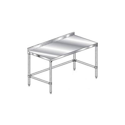 Aero Manufacturing 2TGSX-3072 - 14 Ga. Workbench 304 Stainless 2-3/4" Backsplash & Galv Legs 72 x 30