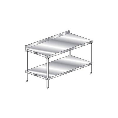 Aero Manufacturing 2TSS-24132 14 Ga. Workbench 304 Stainless 2-3/4" Backsplash & Undershelf 132 x 24