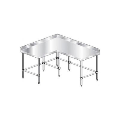 Aero Manufacturing 3TCBX-60132 16 Gauge Corner Worktable 304 Stainless Steel - 4" Backsplash 132x60