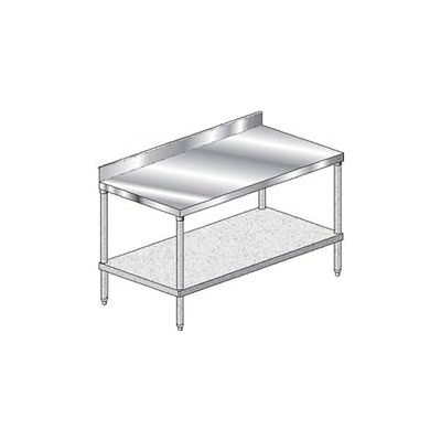 Aero Manufacturing 4TGB-3636 16 Ga. Workbench Stainless Steel 4" Backsplash & Galv. Undershelf 36x36