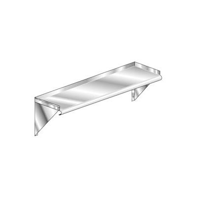 Aero Manufacturing 4W-10144 16 Gauge Economy Wall Shelf 430 Stainless Steel - 144"W x 10"D