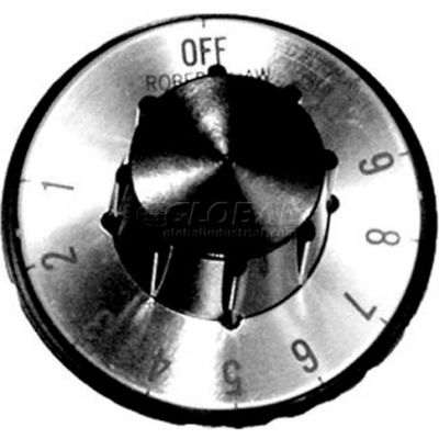 Knob, 2" Dia., Off-Lo-2-6-Hi, Black/Silver, For Duke, 2164-2