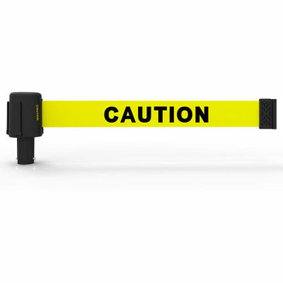 Banner Stakes PLUS Banner Head, 15' Banner, Yellow Double-Sided-Caution