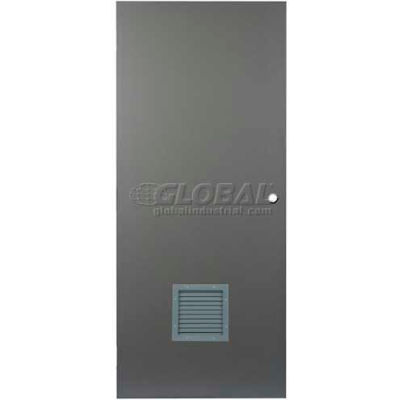 CECO Hollow Steel Security Door 36"W X 80"H, 12"W X 12"H Louver, Mortise Prep, SteelCraft Hinge