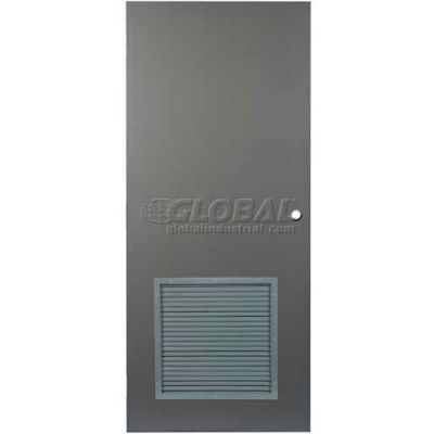 CECO Hollow Steel Security Door 48"W X 80"H, 24"W X 24"H Louver, Mortise Prep, SteelCraft Hinge