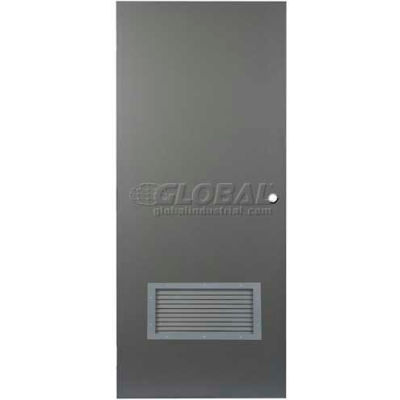 CECO Hollow Steel Security Door 48"W X 84"H, 24"W X 12"H Louver, Cylindrical Prep, Curries Hinge