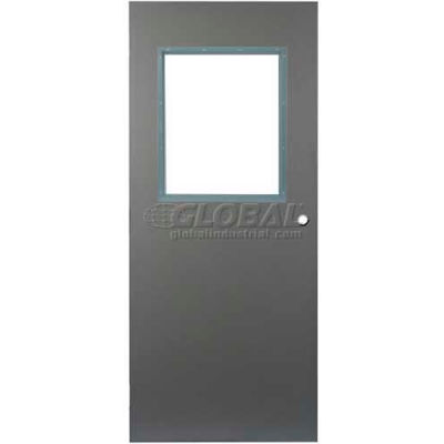CECO Hollow Steel Security Door, Half Glass, Mortise Prep, Curries Hinge W/Glass, 18 Ga, 32"W X 84"H