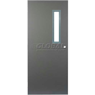 CECO Hollow Steel Security Door, Narrow Light, Cylind., SteelCraft Hinge/Glass, 16 Ga, 30"W X 80"H