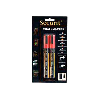 American Metalcraft BLSMA510RD - Securit Chalk Markers, Rain & Smear Proof, Small Tip, Red