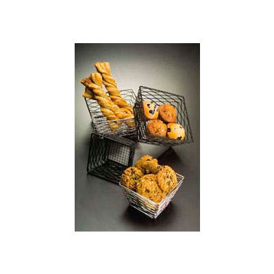 American Metalcraft BNRB64B - Birdnest Riser/Basket, 6" Sq. Top x 4" Sq. Bottom x 4"H, Black