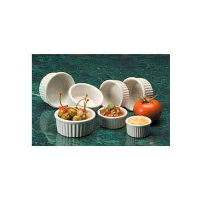 American Metalcraft CRMK2 - Ramekin, 2 Oz., Ceramic, Fluted, White