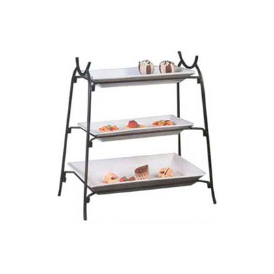 American Metalcraft IS14 - Platter Stand, Large, 3-Tiered, Black Wrought Iron