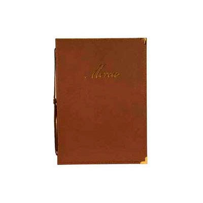 American Metalcraft MCCRLSBR - Securit Classic Sewn Menu Cover, 10" x 13", Brown
