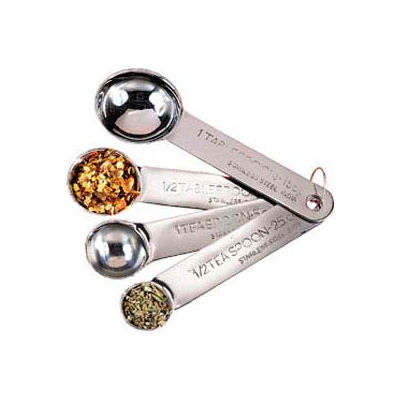 American Metalcraft MSSF75 - Measuring Spoon Set, 1 Tbl., 1/2 Tbl., 1 Tsp., 1/2 Tsp. Stainless Steel