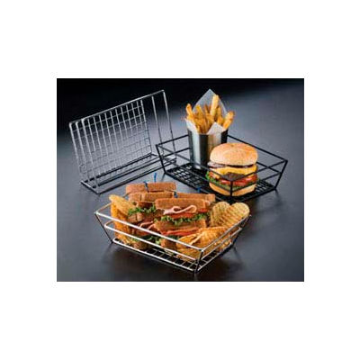 American Metalcraft RMB95B - Basket, 9 x 6 x 2-1/2, Rectangle, Grid Bottom, Black