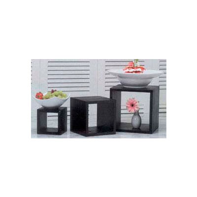 American Metalcraft RSB1 - Wood Riser Set, (1) 5", (1) 7" & (1) 9", Black