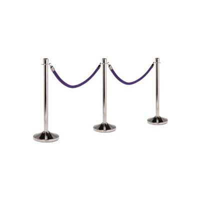 Securit®Barrier System, Portable, 15" Dia X 40, Post & Base, Polished Chrome