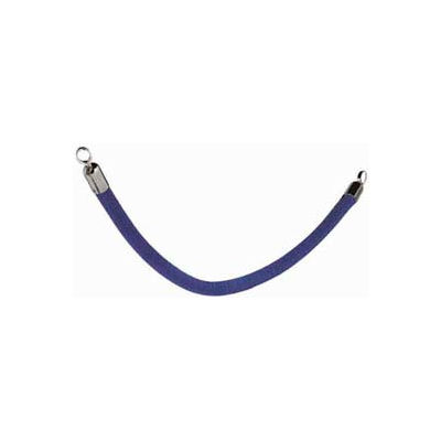 Securit®Barrier System Rope, 2" Dia X 60, Velour, Blue With Chrome Ends - Min Qty 2