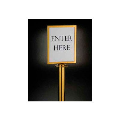 Barrier System Sign, 8-1/2x11, Gold Tone - Min Qty 3