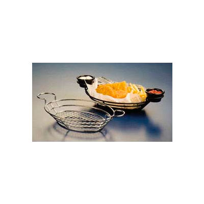 American Metalcraft SSOV1180 - Basket, 11" x 8" x 3-1/4"H, Oval, Wire, Black Finish