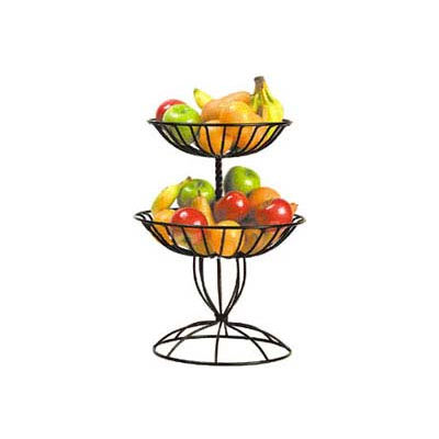 American Metalcraft TTDB2 - Basket, 12-3/4" Top Dia. x 20"H, Two Tier, Black