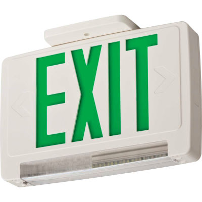 Lithonia Lighting ECBG LED M6 LED Integrated Exit-Unit Combo, White W/Green Letters
