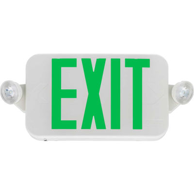 Lithonia Lighting® ECC G M6 LED Green Emergency Combo Exit / Unit with LED Heads