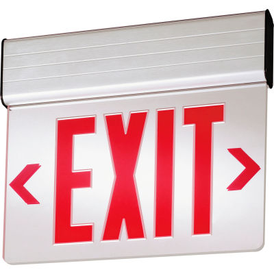 Lithonia Lighting EDGNY 2 R EL M4 Surface Mount LED Edge-Lit Exit Sign, Double-Face Self Powered