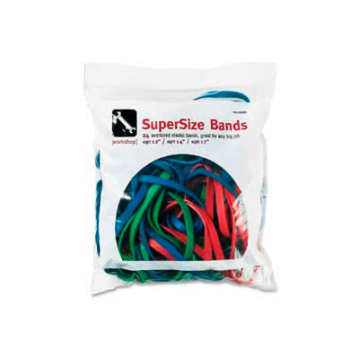 Alliance® Supersize Bands™ Rubber Bands, 12", 14", 17" x 1/4", Red, Green, Blue, 24/Pack