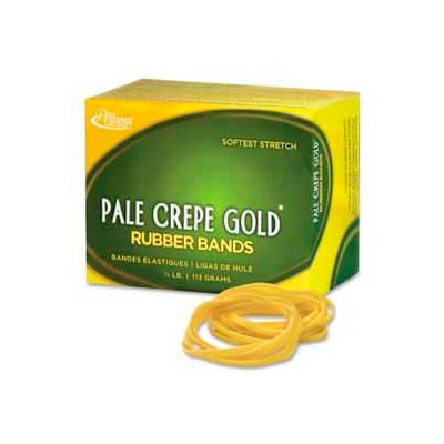 Alliance® Pale Crepe Gold® Rubber Bands, Size # 12, 1-3/4" x 1/16", Natural, 1/4 lb. Box