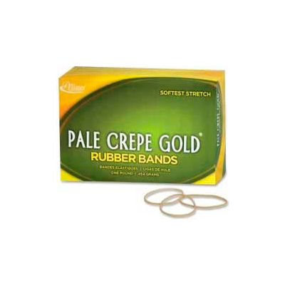 Alliance® Pale Crepe Gold® Rubber Bands, Size # 16, 2-1/2"x 1/16", Natural, 1 lb. Box