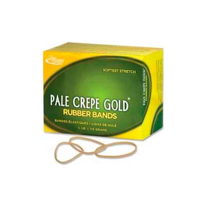 Alliance® Pale Crepe Gold® Rubber Bands, Size # 16, 2-1/2"x 1/16", Natural, 1/4 lb. Box