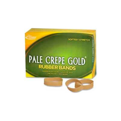 Alliance® Pale Crepe Gold® Rubber Bands, Size # 82, 2-1/2" x 1/2", Natural, 1 lb. Box