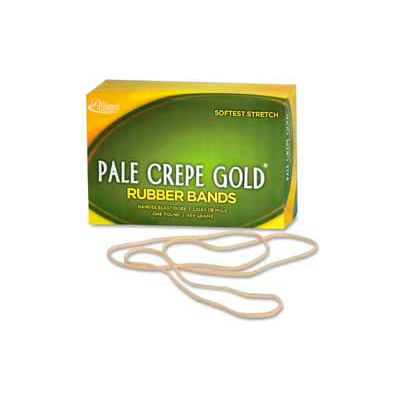 Alliance® Pale Crepe Gold® Rubber Bands, Size # 117B, 7" x 1/8", Natural, 1 lb. Box